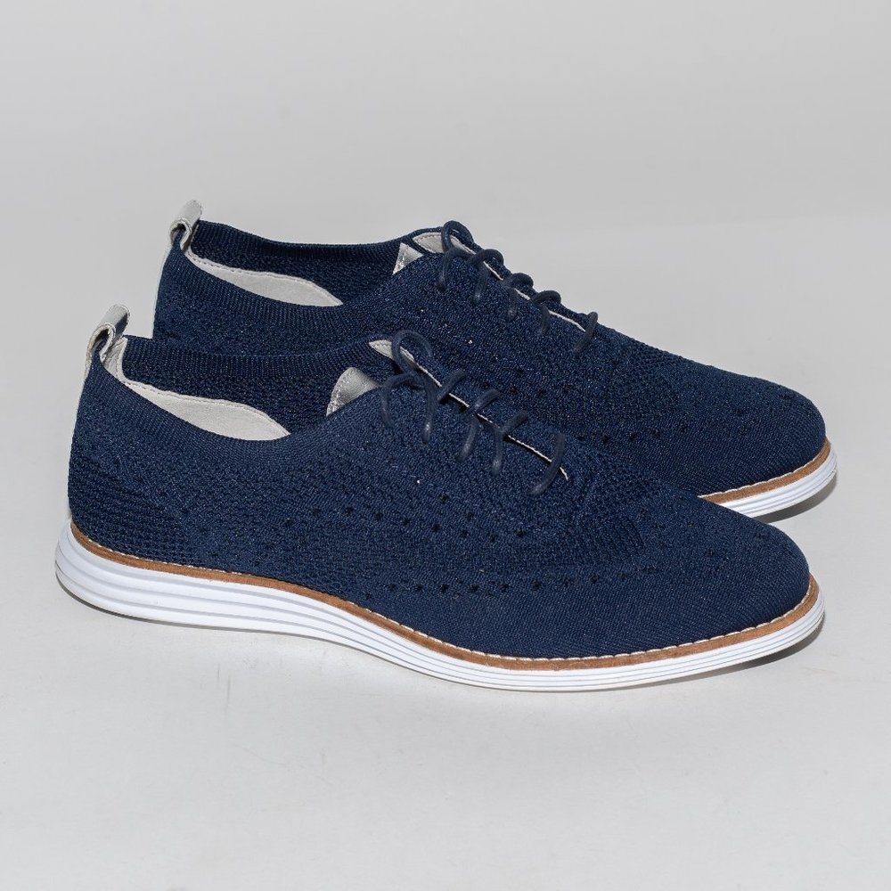 Cole Haan Navy Blue Knit Sneakers